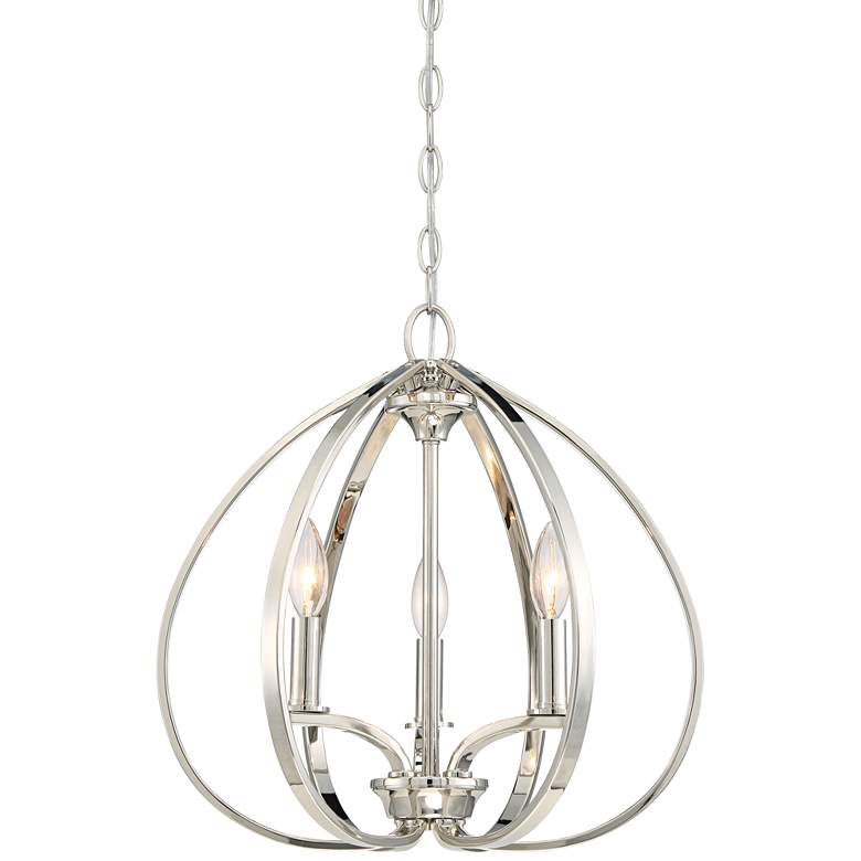 Image 2 Minka Lavery Tilbury 16 1/2" Open Orb Polished Nickel 3-Light Pendant
