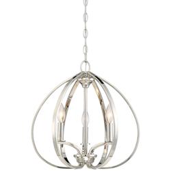 Minka Lavery Tilbury 16 1/2" Open Orb Polished Nickel 3-Light Pendant