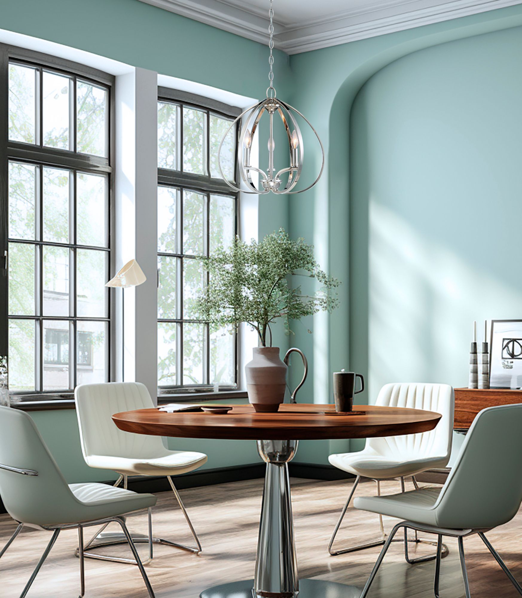 Image 3 Minka Lavery Tilbury 16 1/2" Open Orb Polished Nickel 3-Light Pendant more views