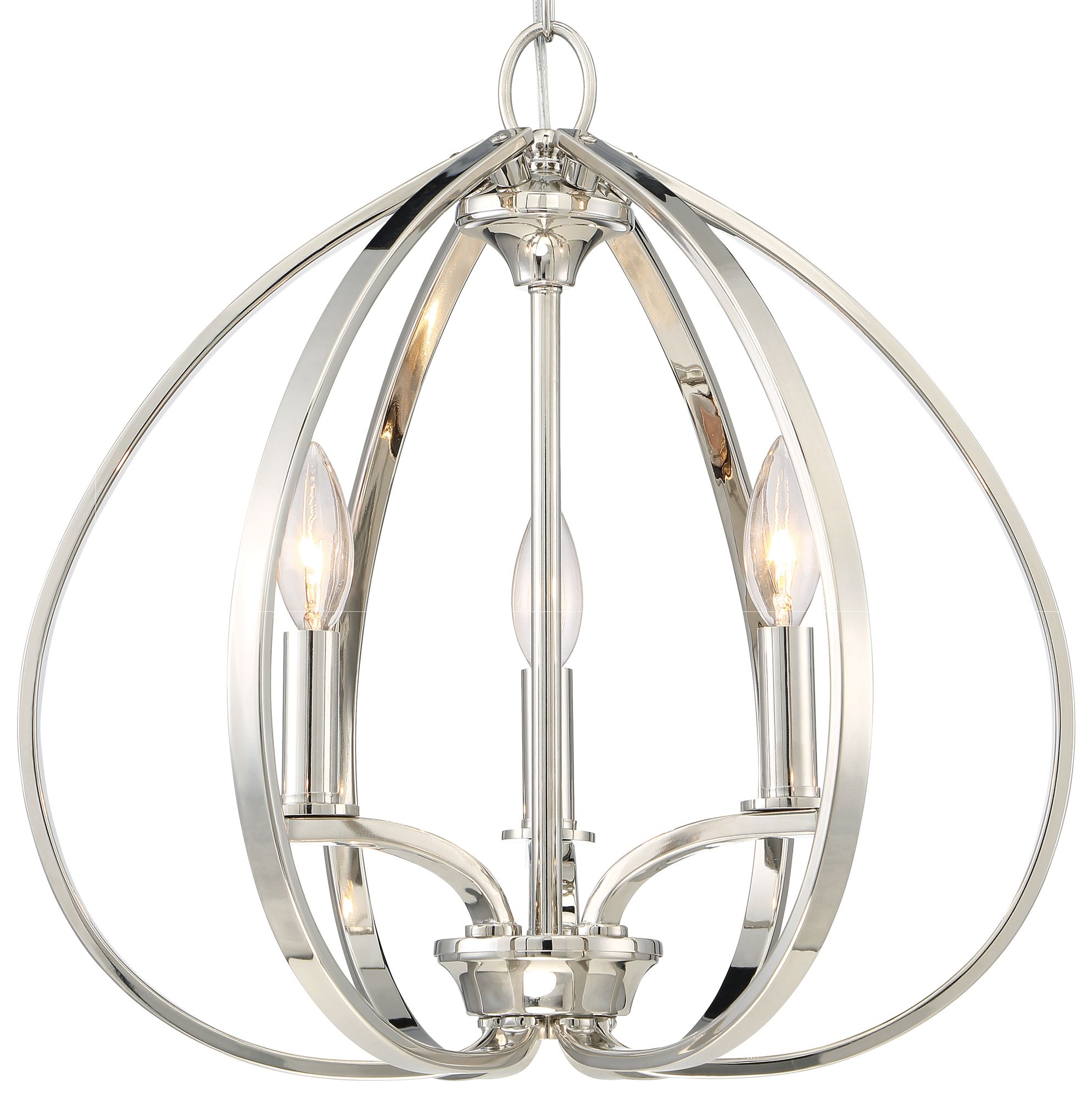 Image 4 Minka Lavery Tilbury 16 1/2" Open Orb Polished Nickel 3-Light Pendant more views