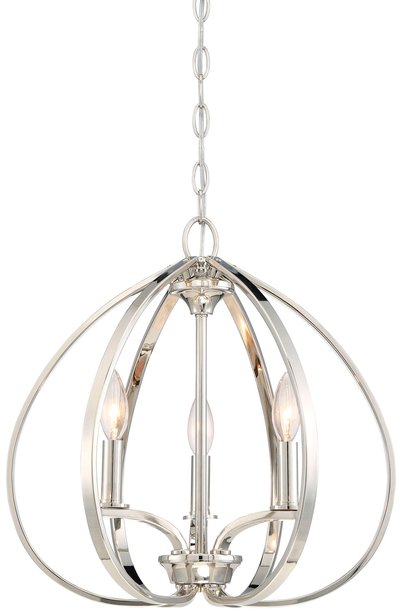 Image 6 Minka Lavery Tilbury 16 1/2" Open Orb Polished Nickel 3-Light Pendant more views