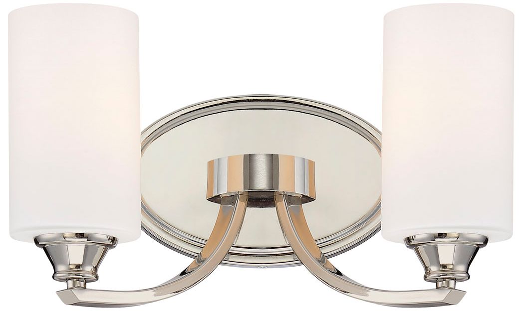 Minka-Lavery Tilbury 2-Light Polished Nickel Vanity Light with Glass Shades