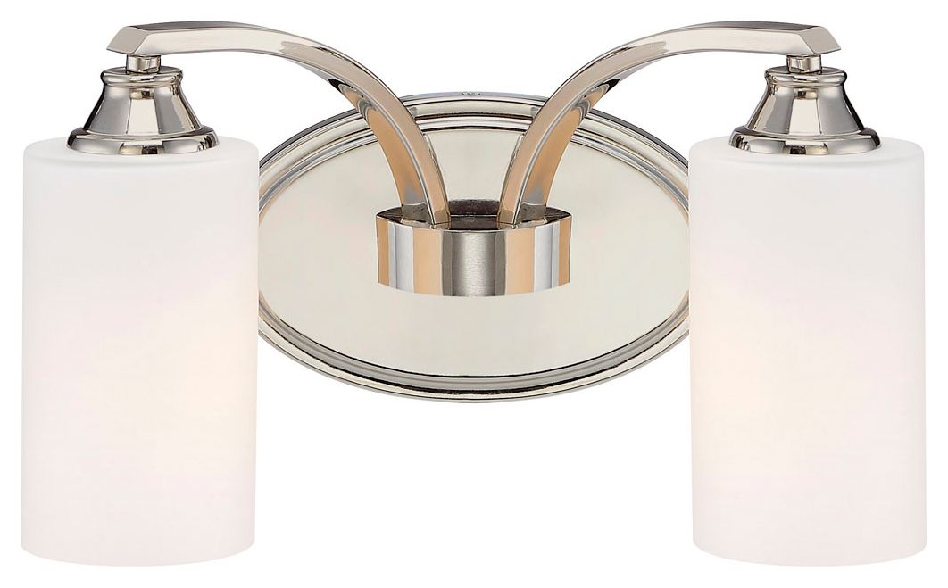 Image 4 Minka-Lavery Tilbury 2-Light Polished Nickel Vanity Light with Glass Shades more views