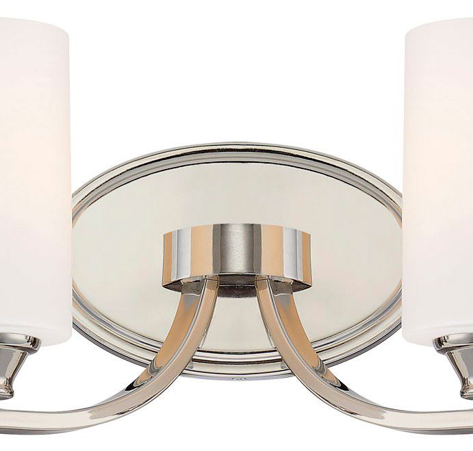 Image 6 Minka-Lavery Tilbury 2-Light Polished Nickel Vanity Light with Glass Shades more views