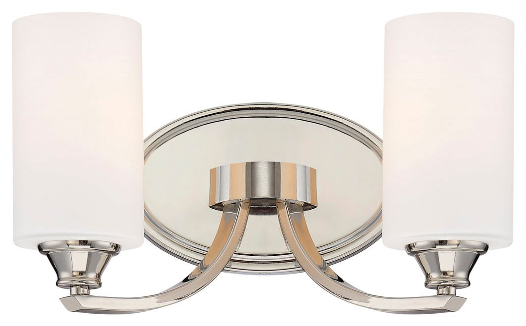 Minka-Lavery Tilbury 2-Light Polished Nickel Vanity Light with Glass Shades