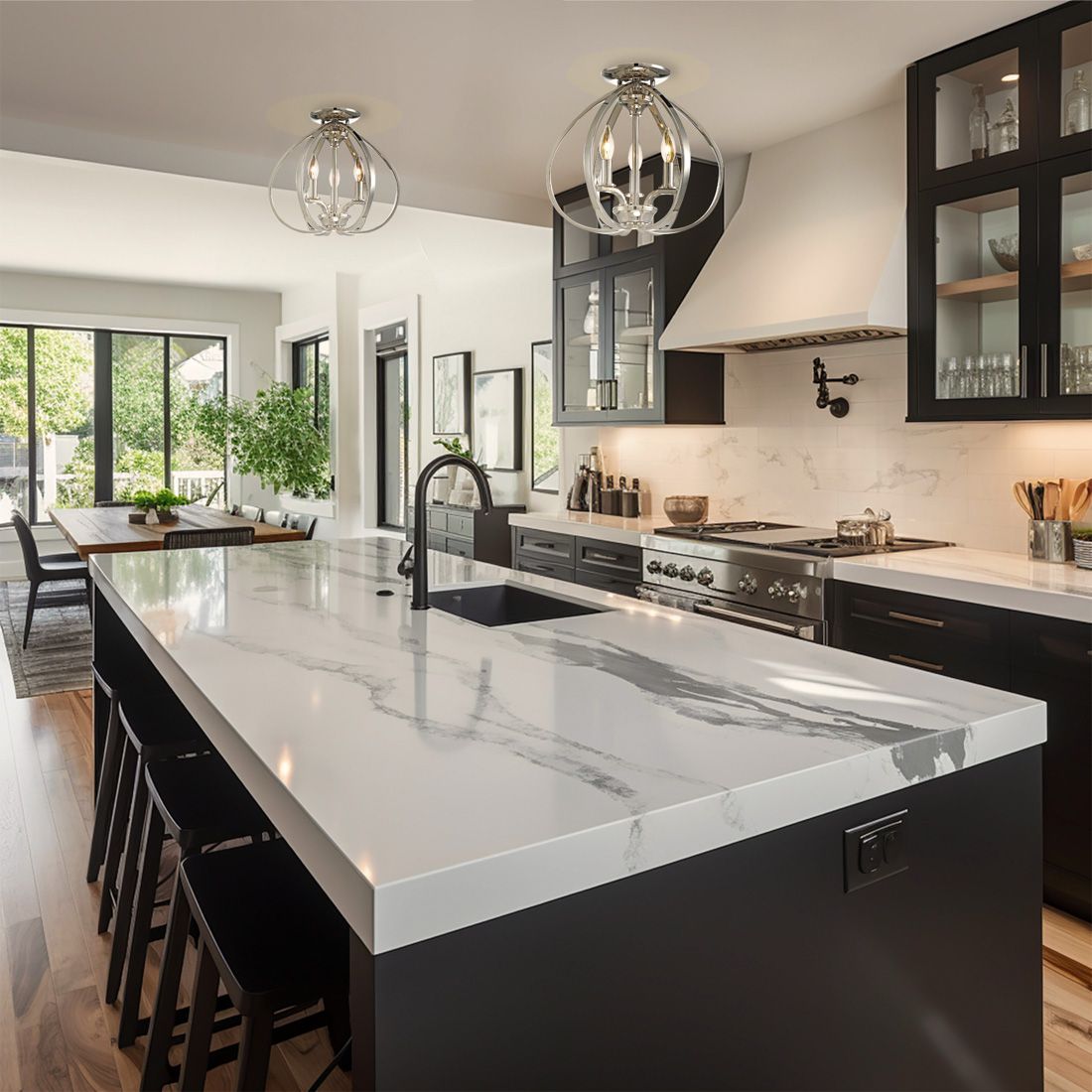 Image 6 Minka-Lavery Tilbury 3-Light 14-in Polished Nickel Semi Flush more views