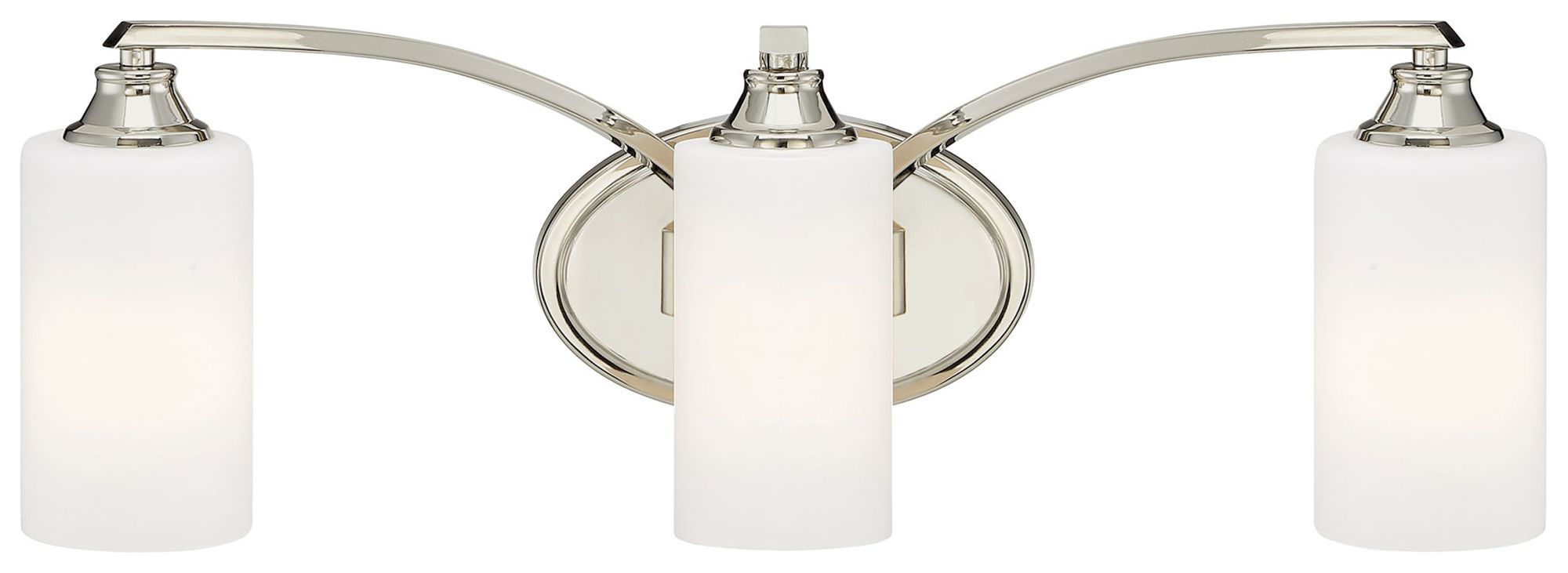 Image 4 Minka-Lavery Tilbury 3-Light Polished Nickel Vanity Light with Glass Shades more views