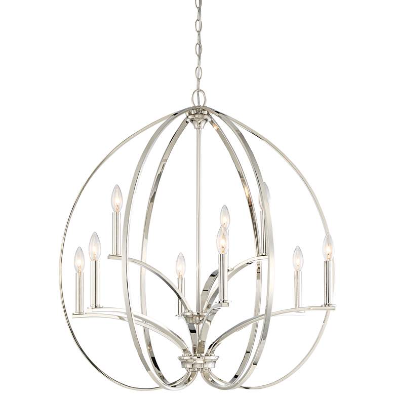 Image 1 Minka Lavery Tilbury 30 1/4" Wide Polished Nickel 9-Light Chandelier
