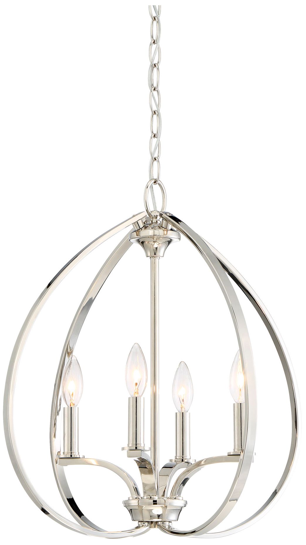 Image 2 Minka-Lavery Tilbury 4-Light 19-in Polished Nickel Pendant