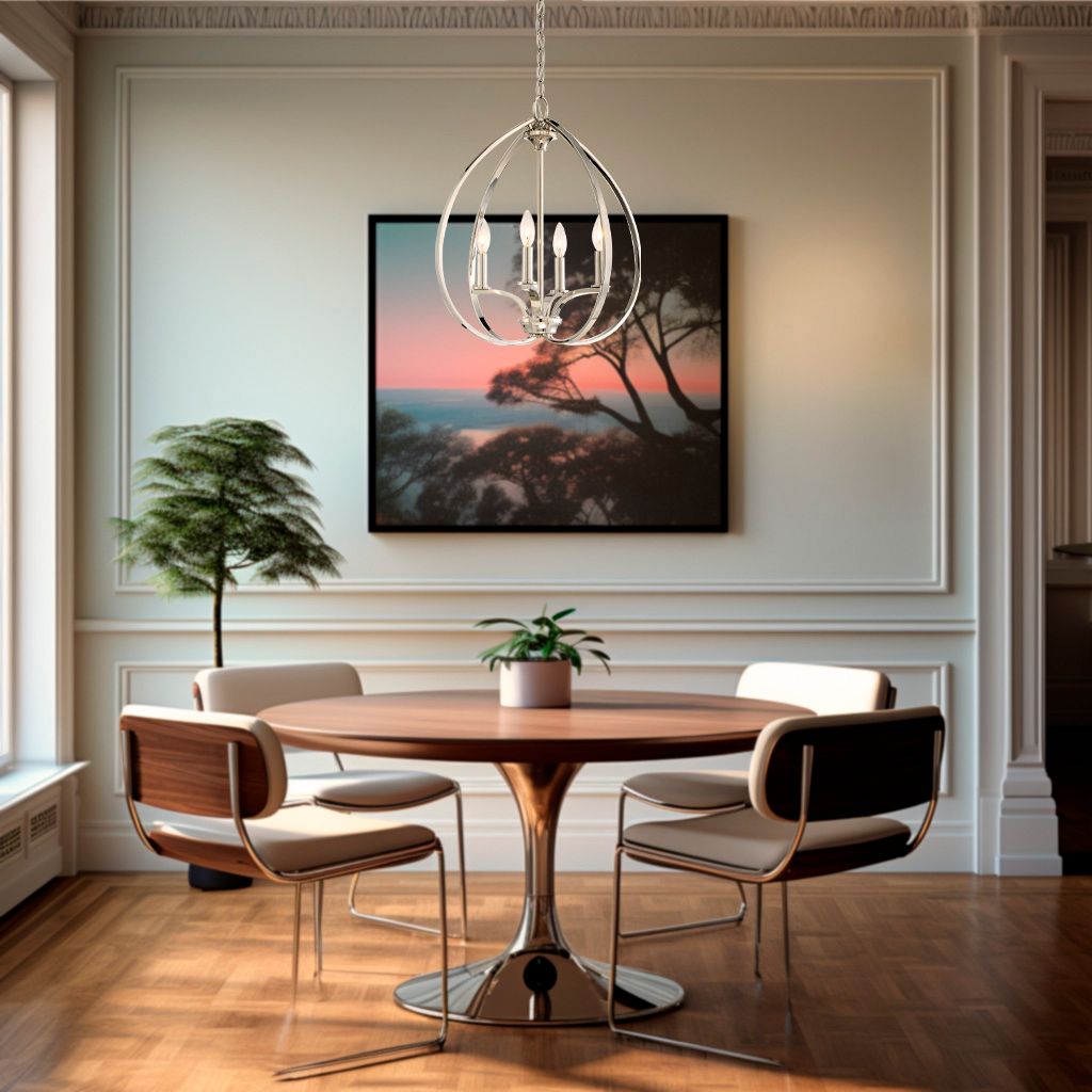 Image 3 Minka-Lavery Tilbury 4-Light 19-in Polished Nickel Pendant more views