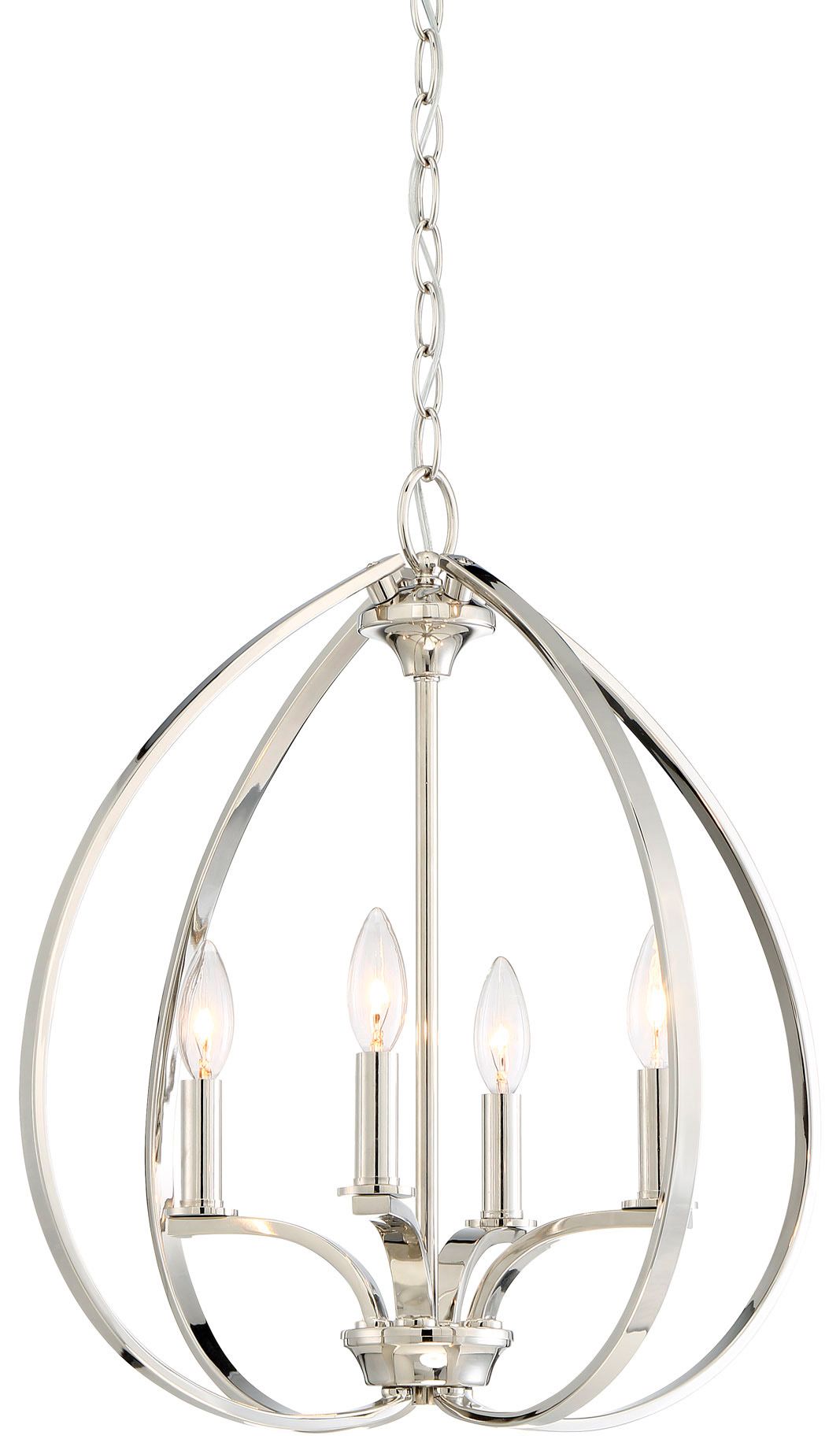 Image 4 Minka-Lavery Tilbury 4-Light 19-in Polished Nickel Pendant more views