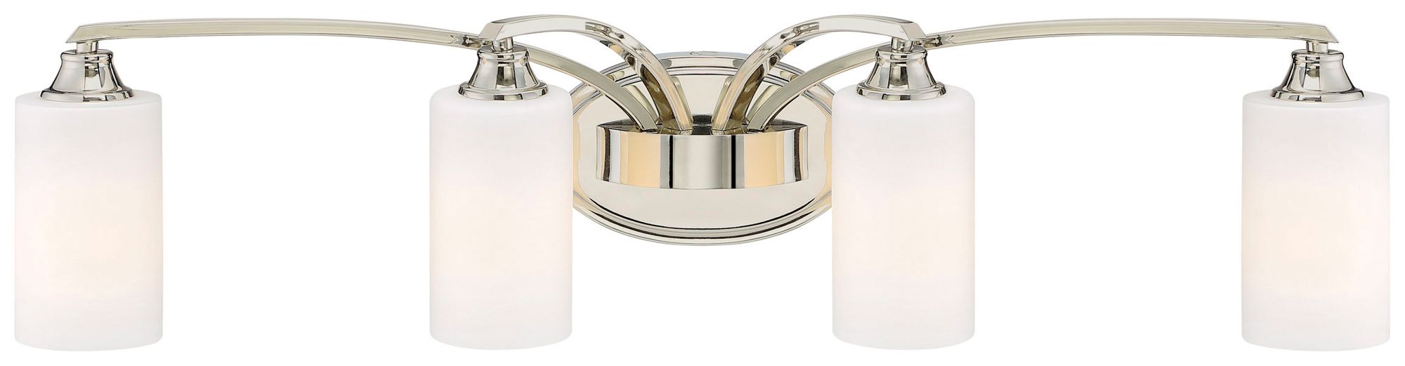 Image 3 Minka-Lavery Tilbury 4-Light Polished Nickel Vanity Light with Glass Shades more views