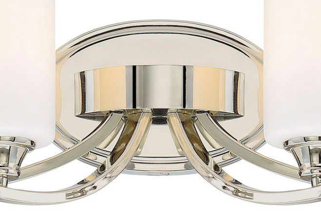 Image 5 Minka-Lavery Tilbury 4-Light Polished Nickel Vanity Light with Glass Shades more views