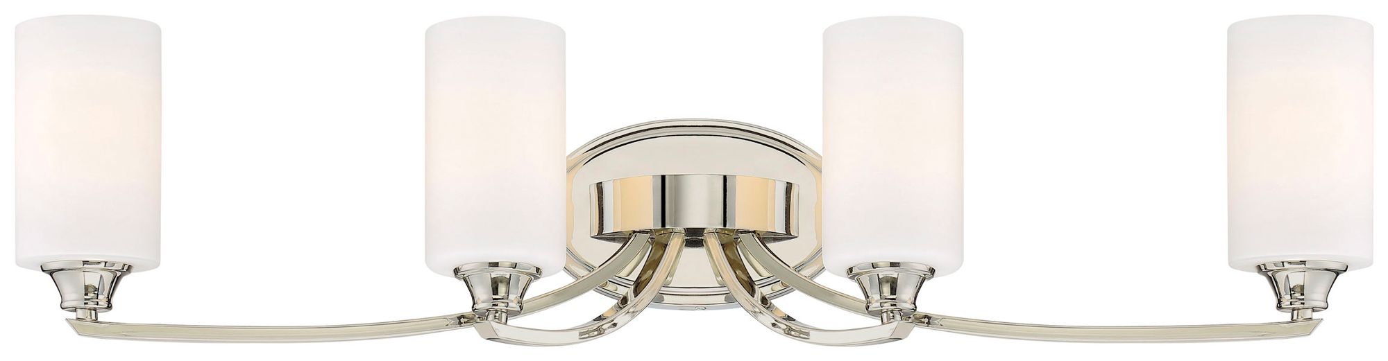 Image 6 Minka-Lavery Tilbury 4-Light Polished Nickel Vanity Light with Glass Shades more views