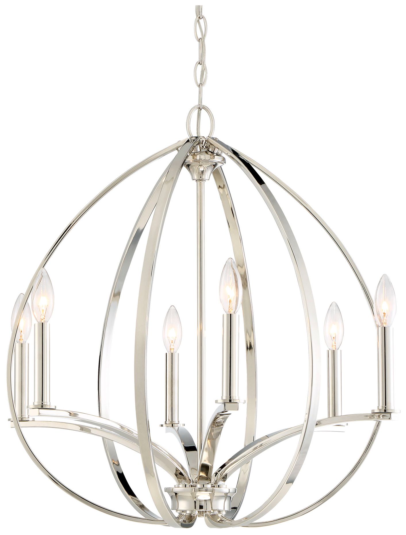 Image 3 Minka-Lavery Tilbury 6-Light 24-in Polished Nickel Chandelier