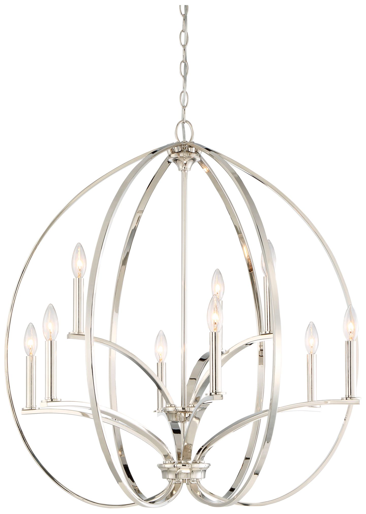 Minka-Lavery Tilbury 9-Light 30.13-in Polished Nickel Chandelier