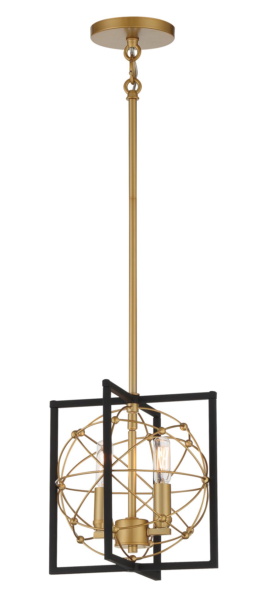 Image 5 Minka-Lavery Titans Trace 2-Light Sand Black and Painted Gold Mini-Pendant more views