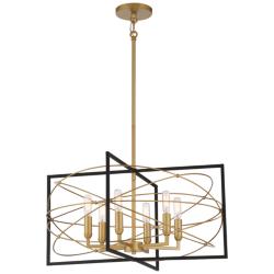 Minka Lavery Titans Trace 24&quot; Coal and Gold 6-Light Modern Chandelier