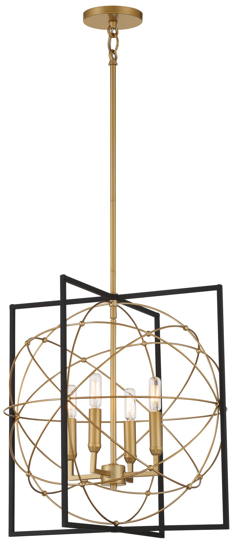 Minka-Lavery Titans Trace 4-Light Sand Black and Honey Gold Pendant