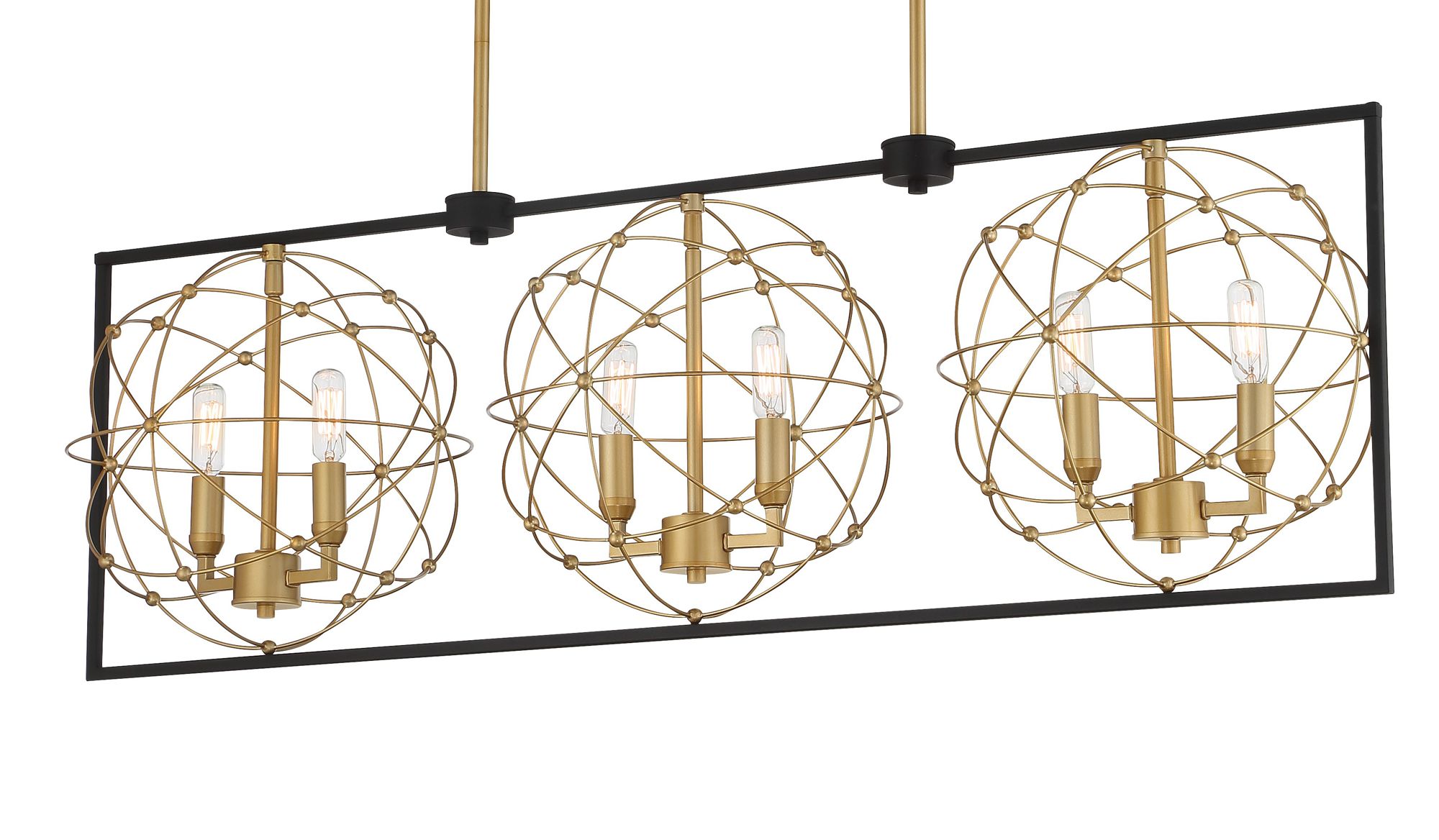 Image 3 Minka Lavery Titans Trace 6-Lt 42in Black and Honey Gold Linear Chandelier more views