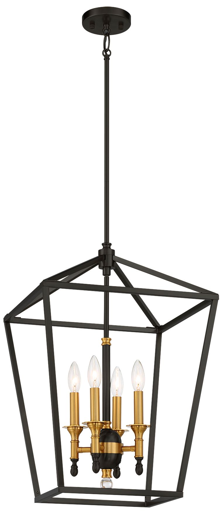 Image 2 Minka Lavery Townhall 4-Light Coal and Soft Brass Pendant