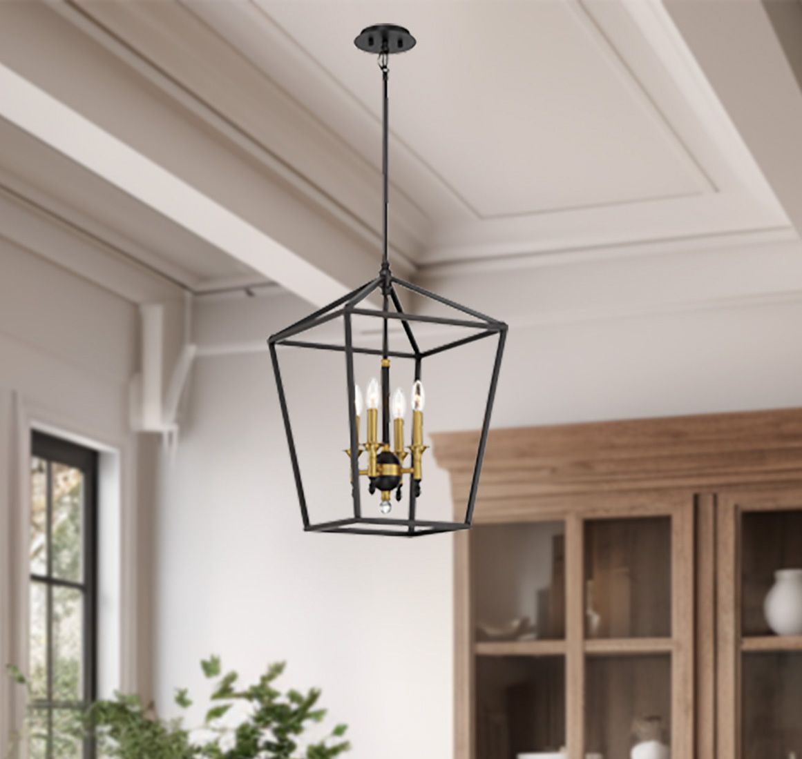 Image 3 Minka Lavery Townhall 4-Light Coal and Soft Brass Pendant more views