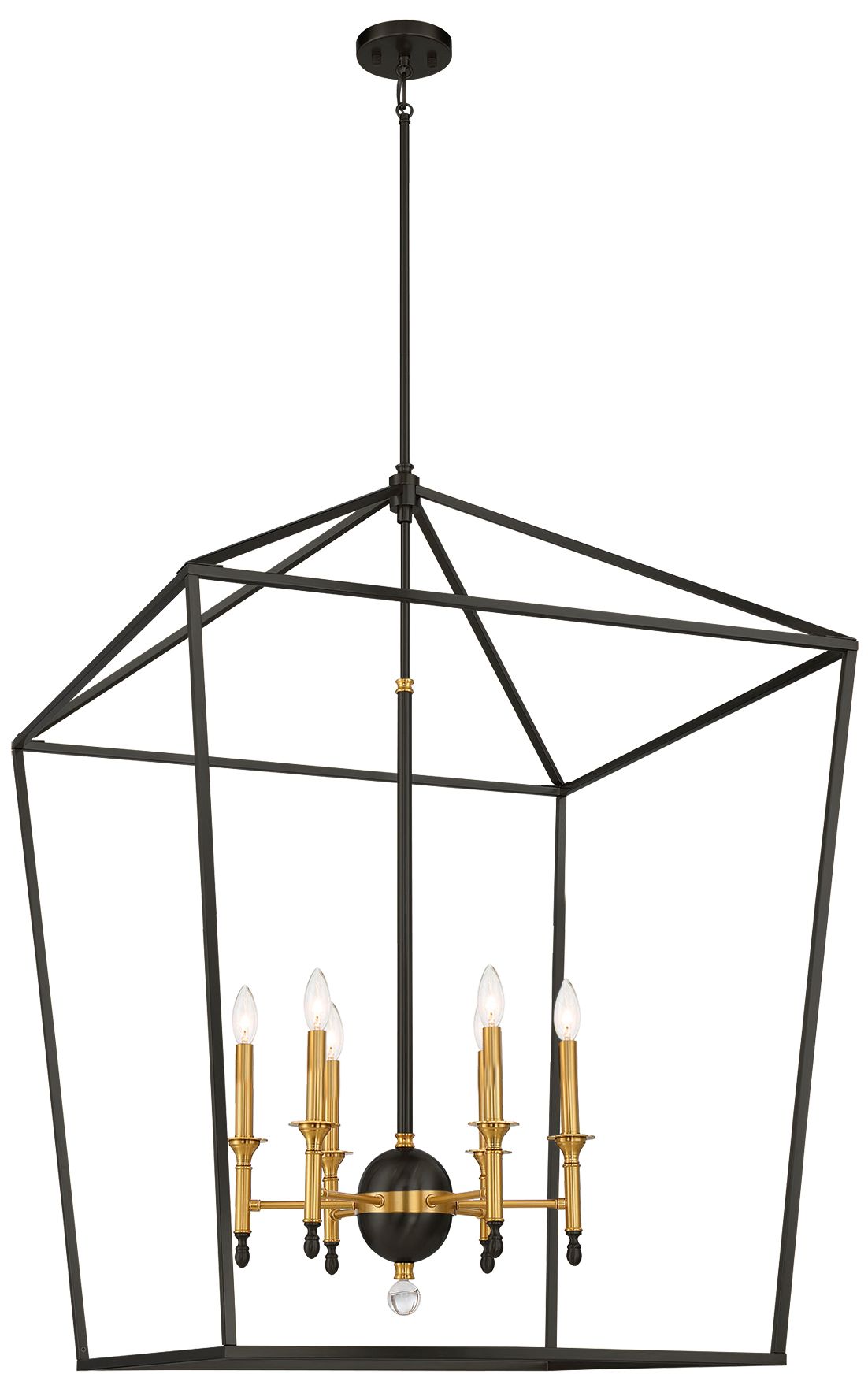 Minka Lavery Townhall 6-Light Coal and Soft Brass Pendant