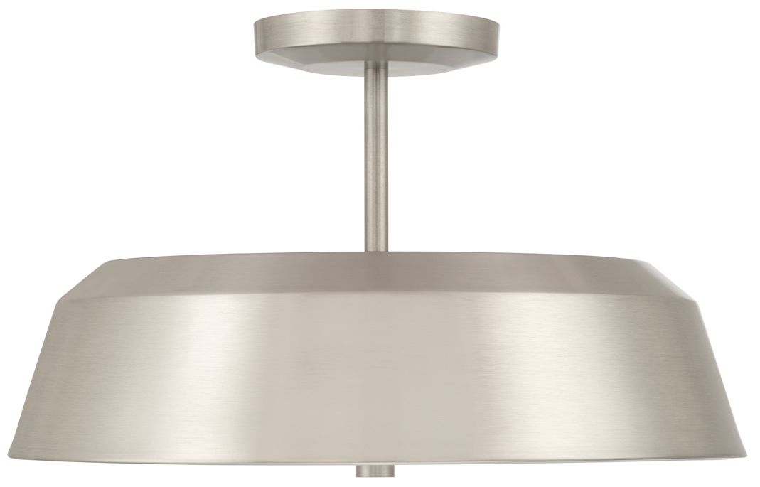 Image 2 Minka Lavery Trellwyn 3-Light 15-in Brushed Nickel Semi-Flush with Shade more views
