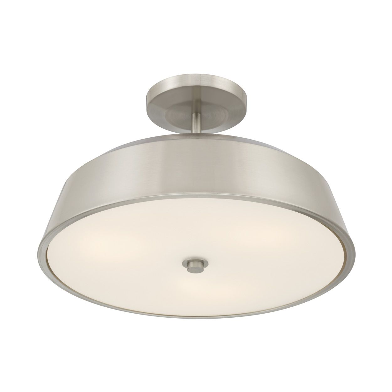 Image 3 Minka Lavery Trellwyn 3-Light 15-in Brushed Nickel Semi-Flush with Shade more views