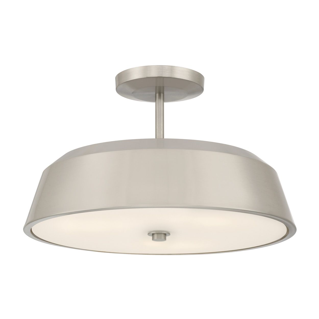 Image 6 Minka Lavery Trellwyn 3-Light 15-in Brushed Nickel Semi-Flush with Shade more views