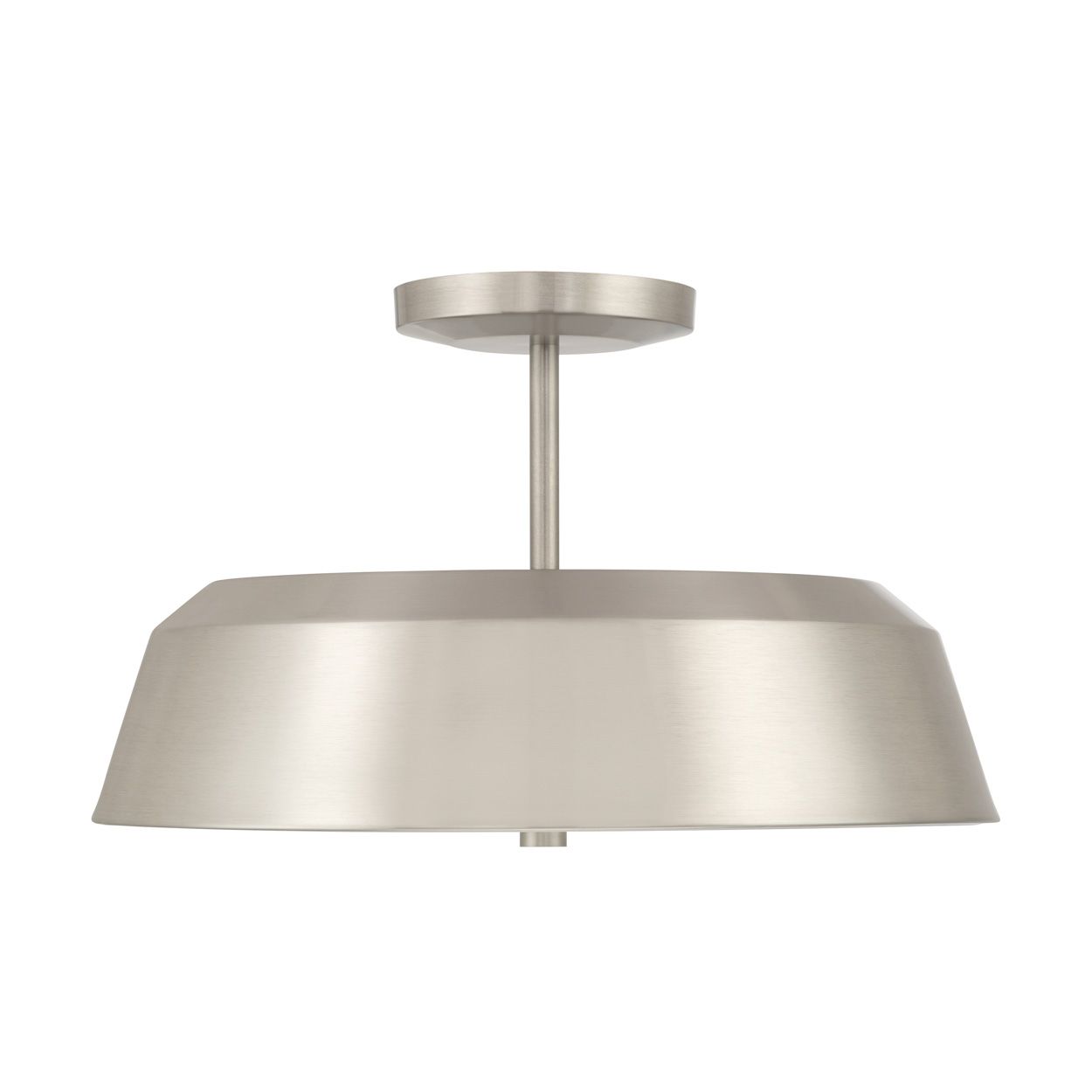 Image 7 Minka Lavery Trellwyn 3-Light 15-in Brushed Nickel Semi-Flush with Shade more views