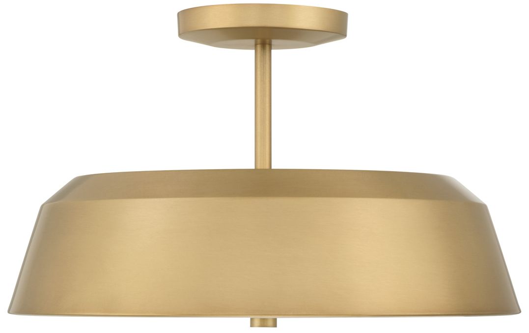 Image 2 Minka Lavery Trellwyn 3-Light 15-in Legacy Brass Semi-Flush with Shade more views