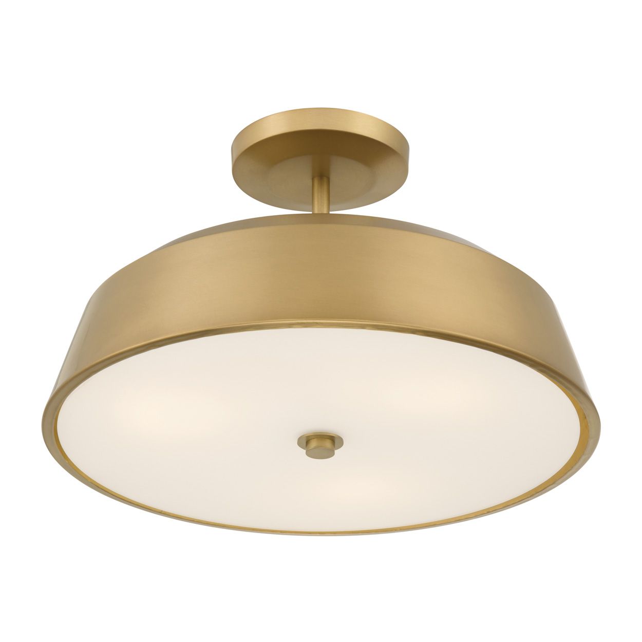 Image 3 Minka Lavery Trellwyn 3-Light 15-in Legacy Brass Semi-Flush with Shade more views