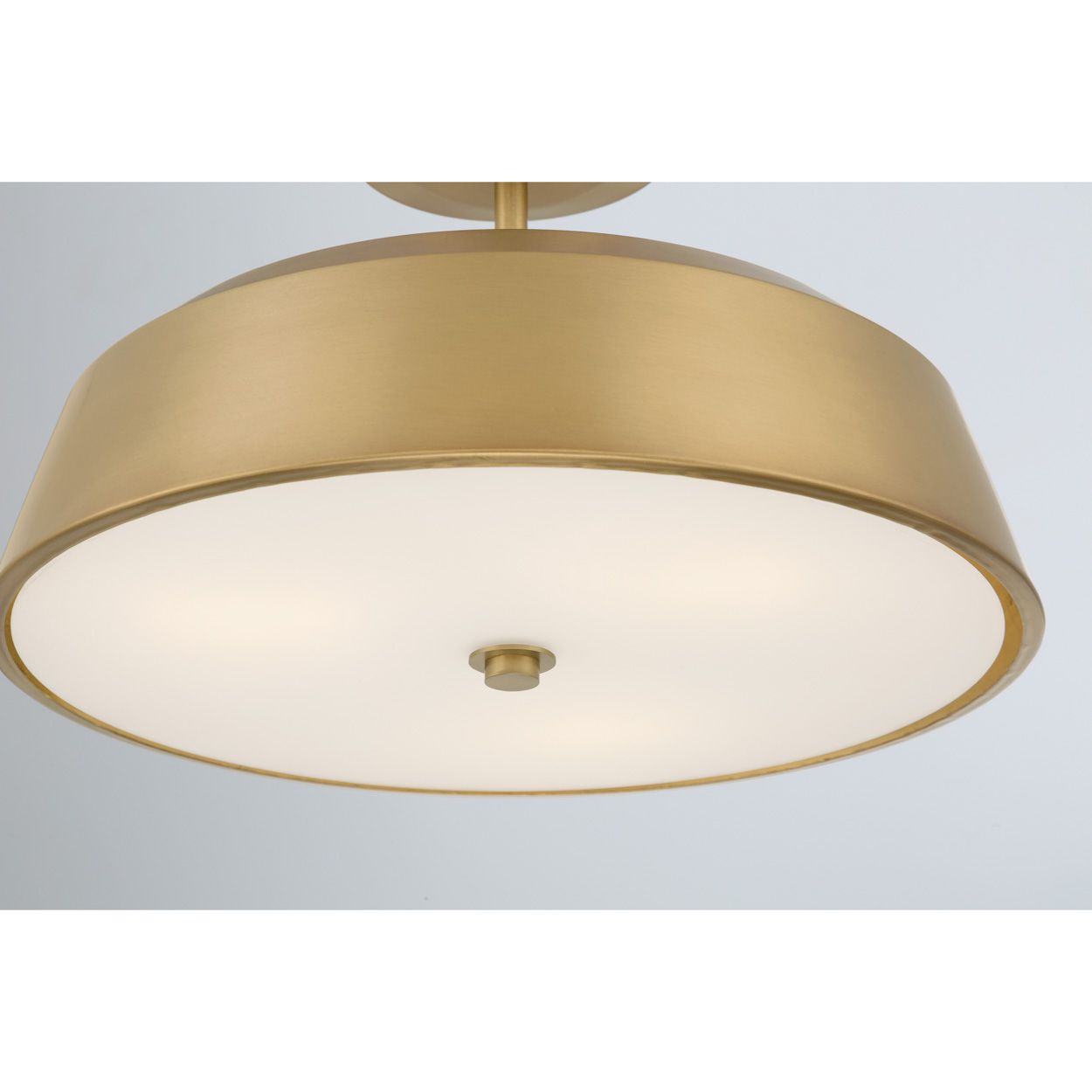 Image 5 Minka Lavery Trellwyn 3-Light 15-in Legacy Brass Semi-Flush with Shade more views