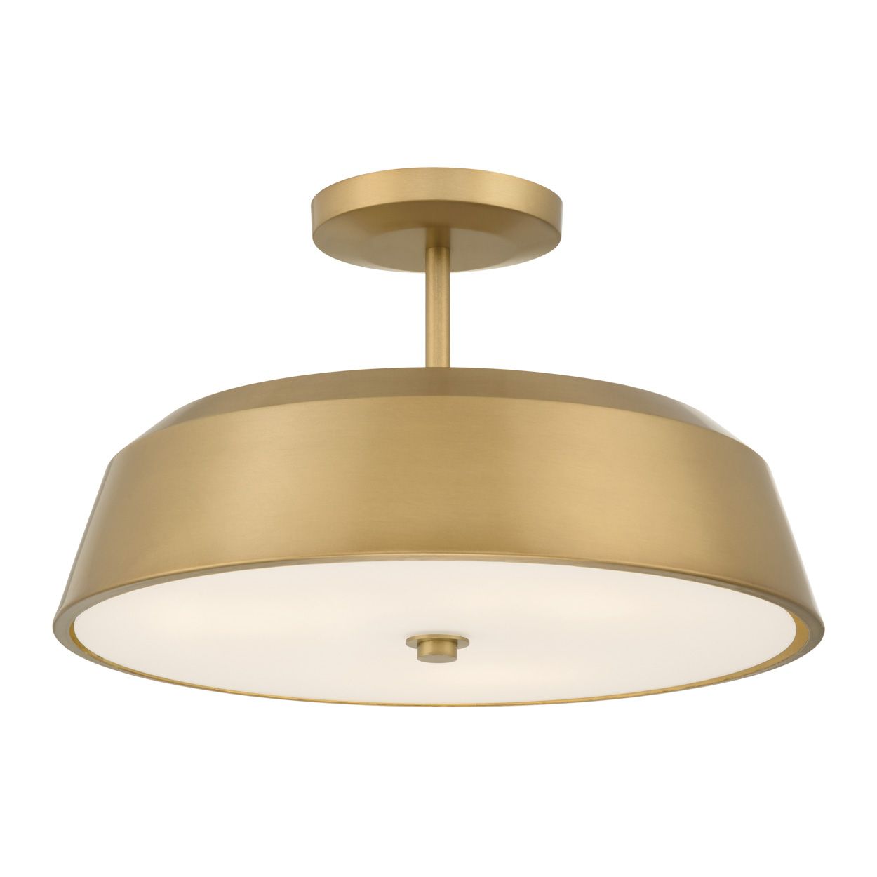 Image 6 Minka Lavery Trellwyn 3-Light 15-in Legacy Brass Semi-Flush with Shade more views