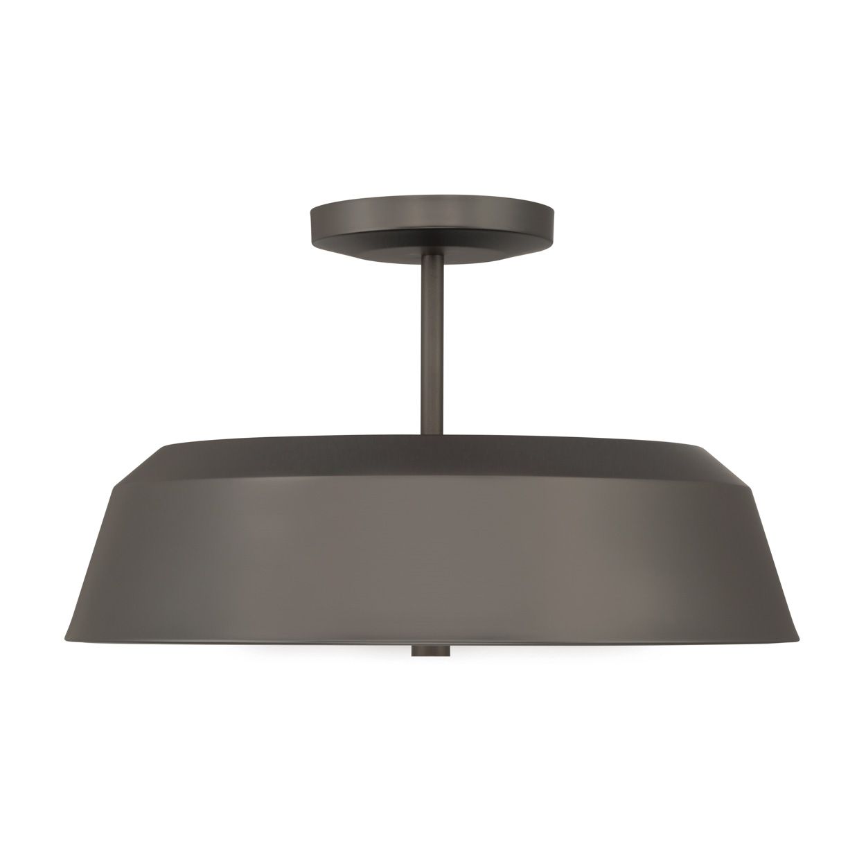 Minka Lavery Trellwyn 3-Lt 15-in Plated Dark Bronze Semi-Flush with Shade