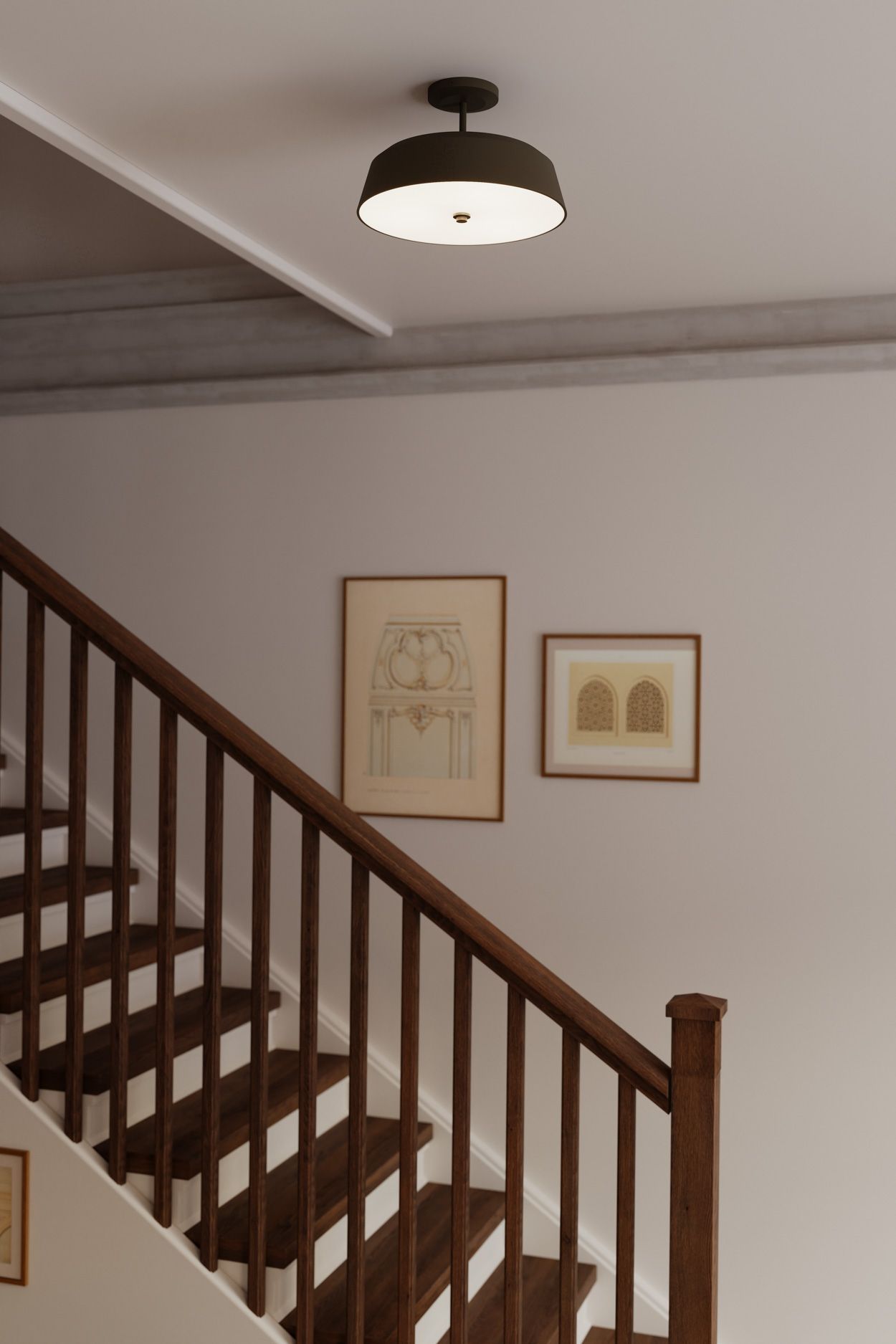 Minka Lavery Trellwyn 3-Lt 15-in Plated Dark Bronze Semi-Flush with Shade