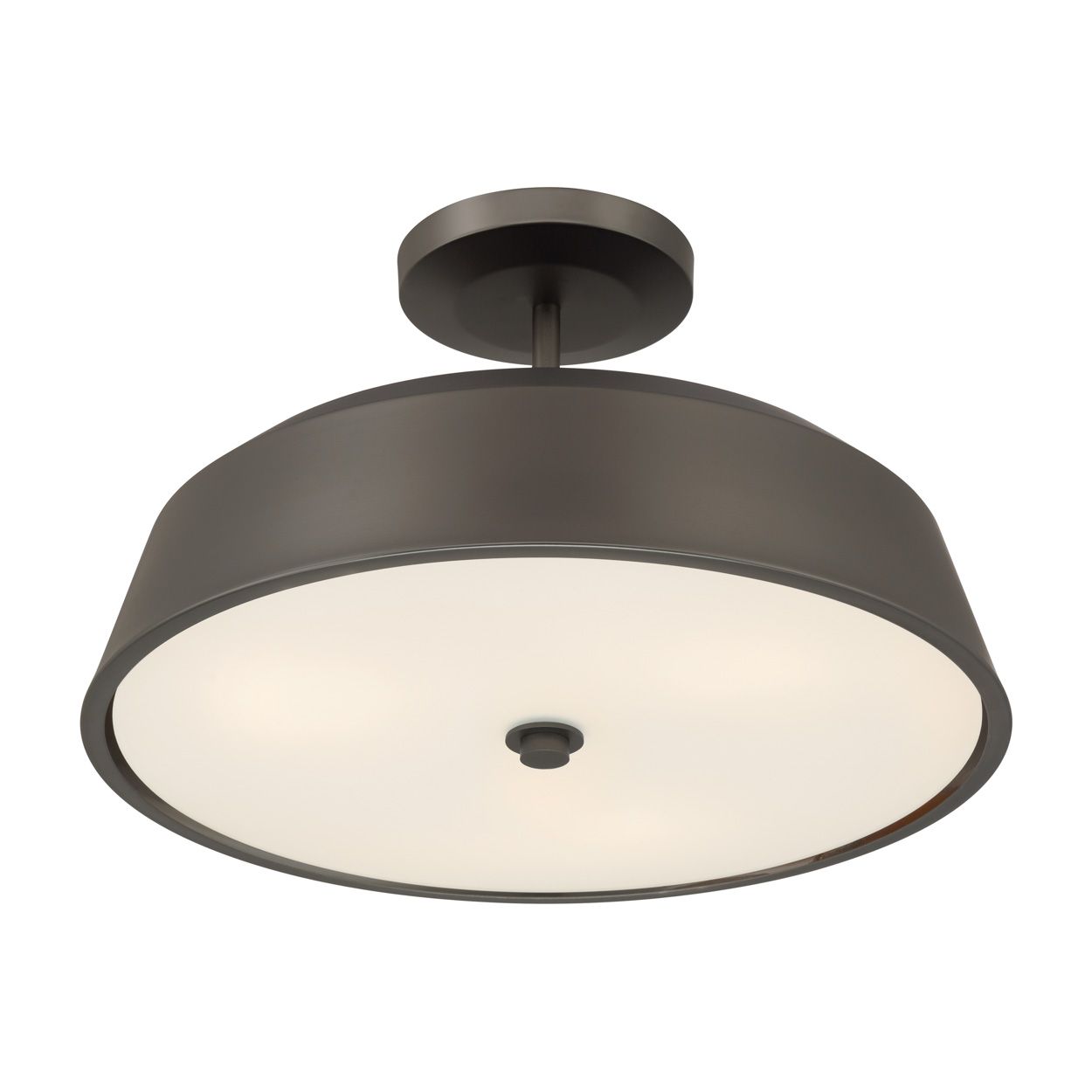 Minka Lavery Trellwyn 3-Lt 15-in Plated Dark Bronze Semi-Flush with Shade