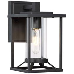Minka Lavery Trescott 11 1/2" High Square Black Outdoor Wall Light