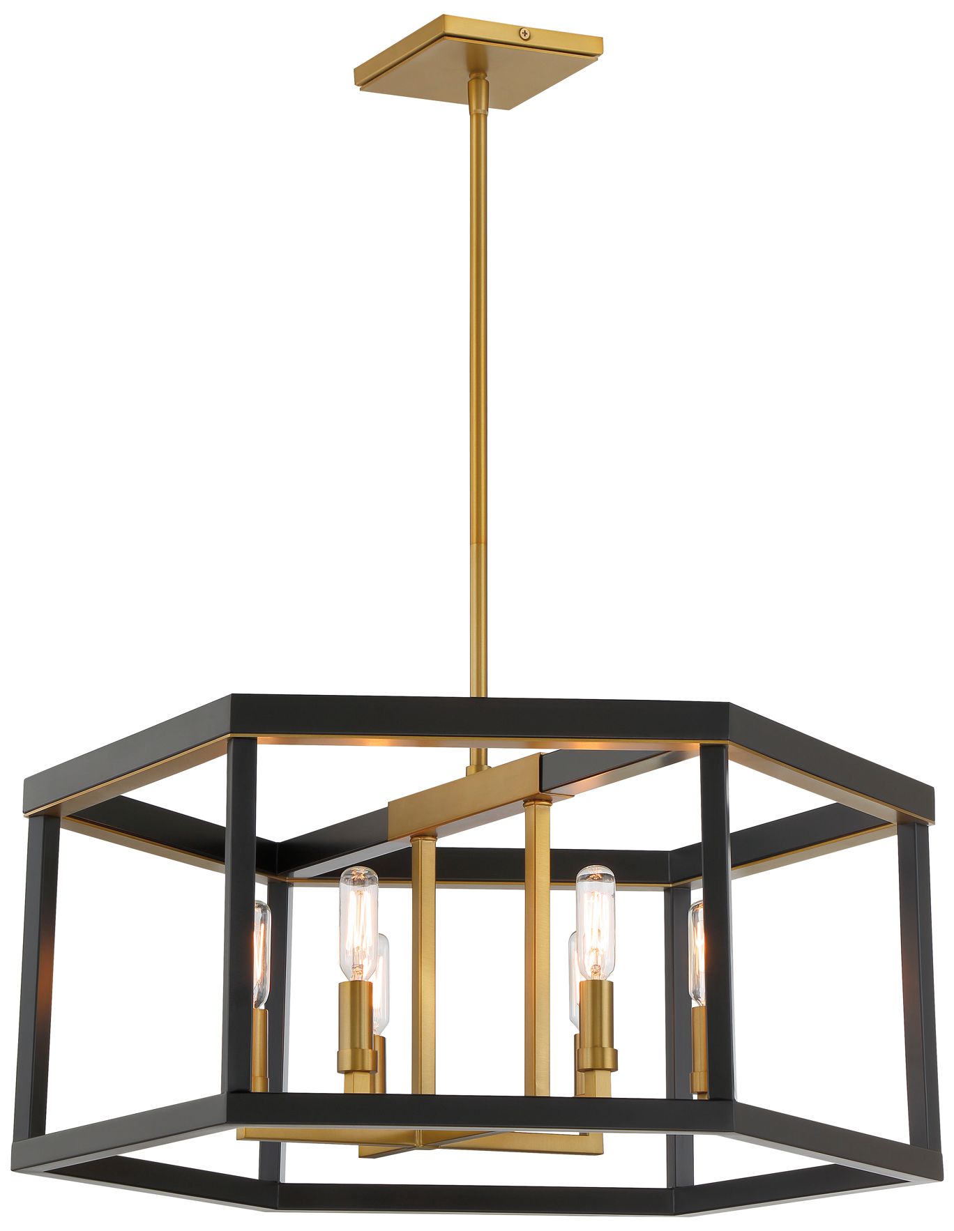 Thumbnail2 of Minka-Lavery Union Estates 6-Light Coal Black and Soft Brass Pendant