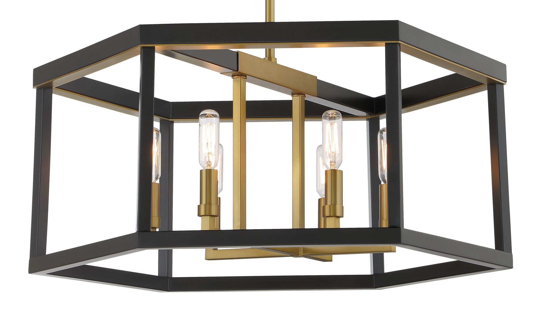 Thumbnail3 of Minka-Lavery Union Estates 6-Light Coal Black and Soft Brass Pendant more views