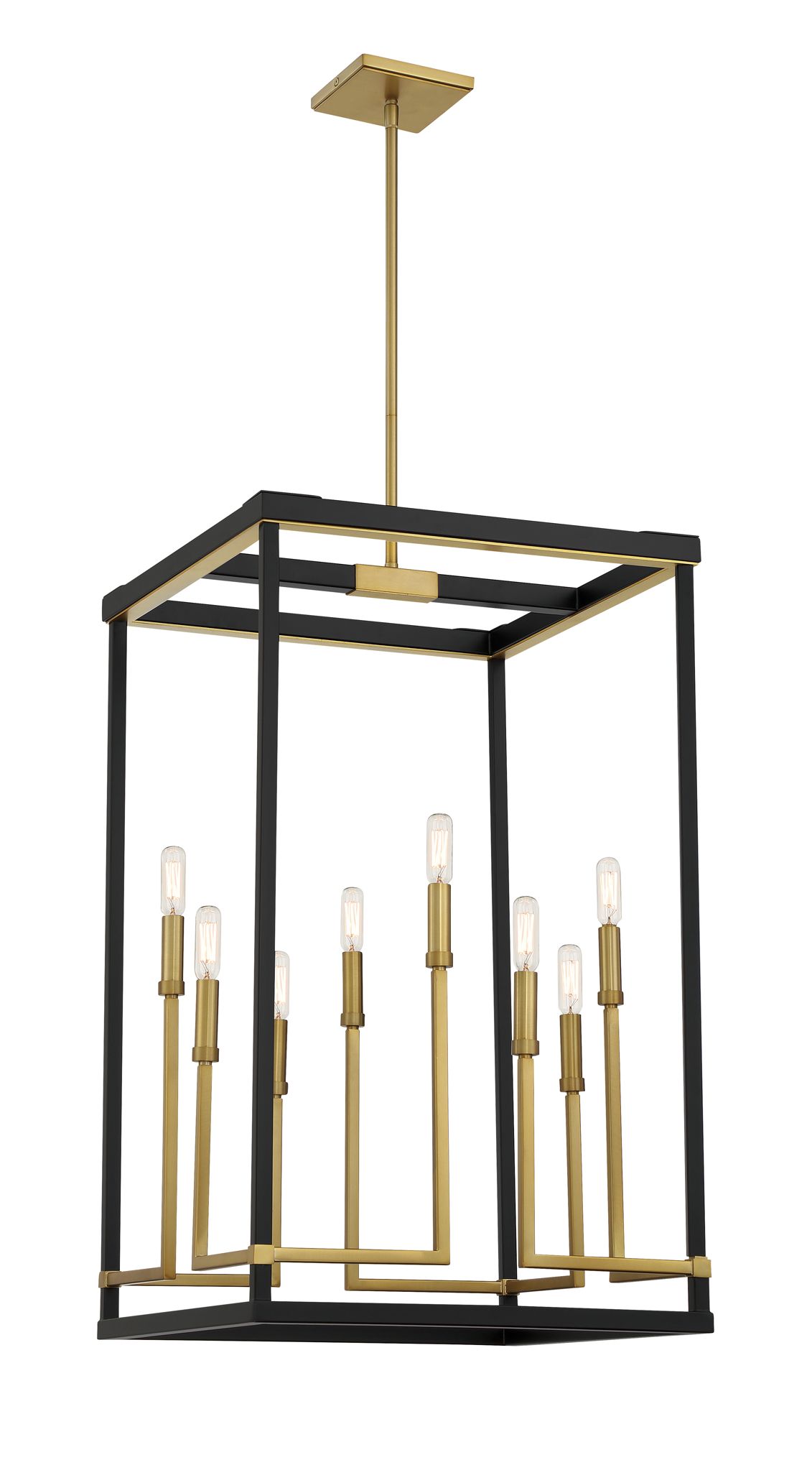Image 3 Minka-Lavery Union Estates 8-Light Black and Soft Brass Pendant