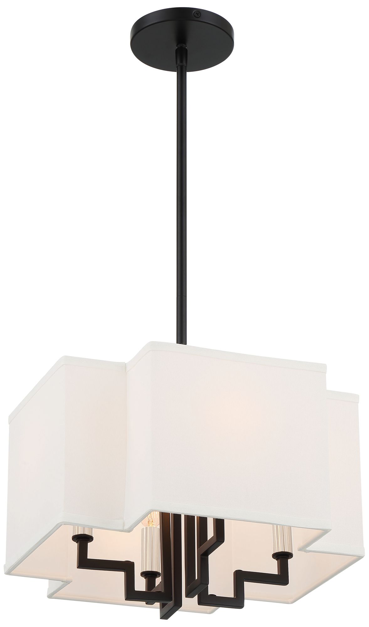 Minka-Lavery Upham Estates 4-Light Black and Polished Nickel Pendant
