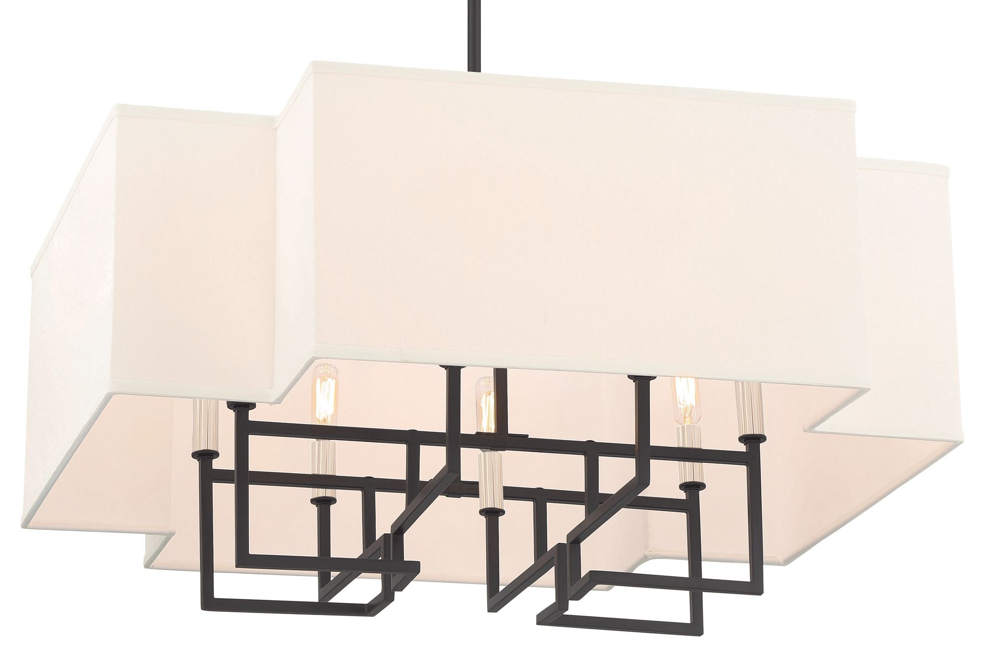 Image 2 Minka-Lavery Upham Estates 8-Light Black and Polished Nickel Pendant more views