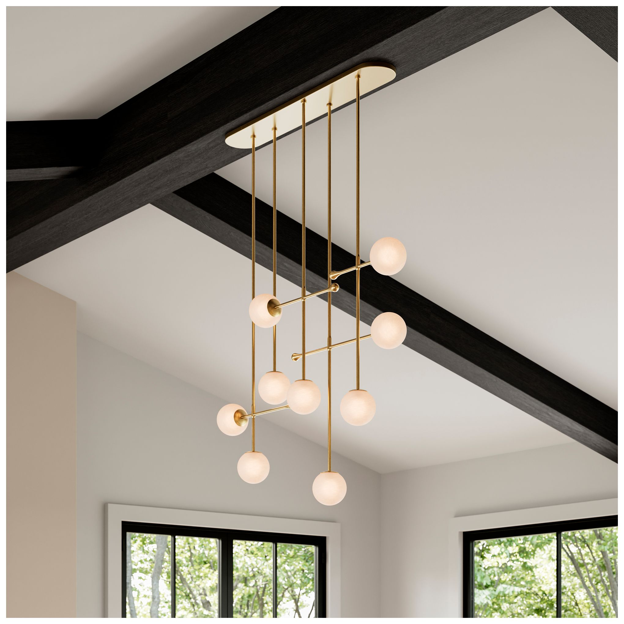 Thumbnail2 of Minka Lavery Ursolus 9-Light 8.75-in Legacy Brass Linear Chandelier more views