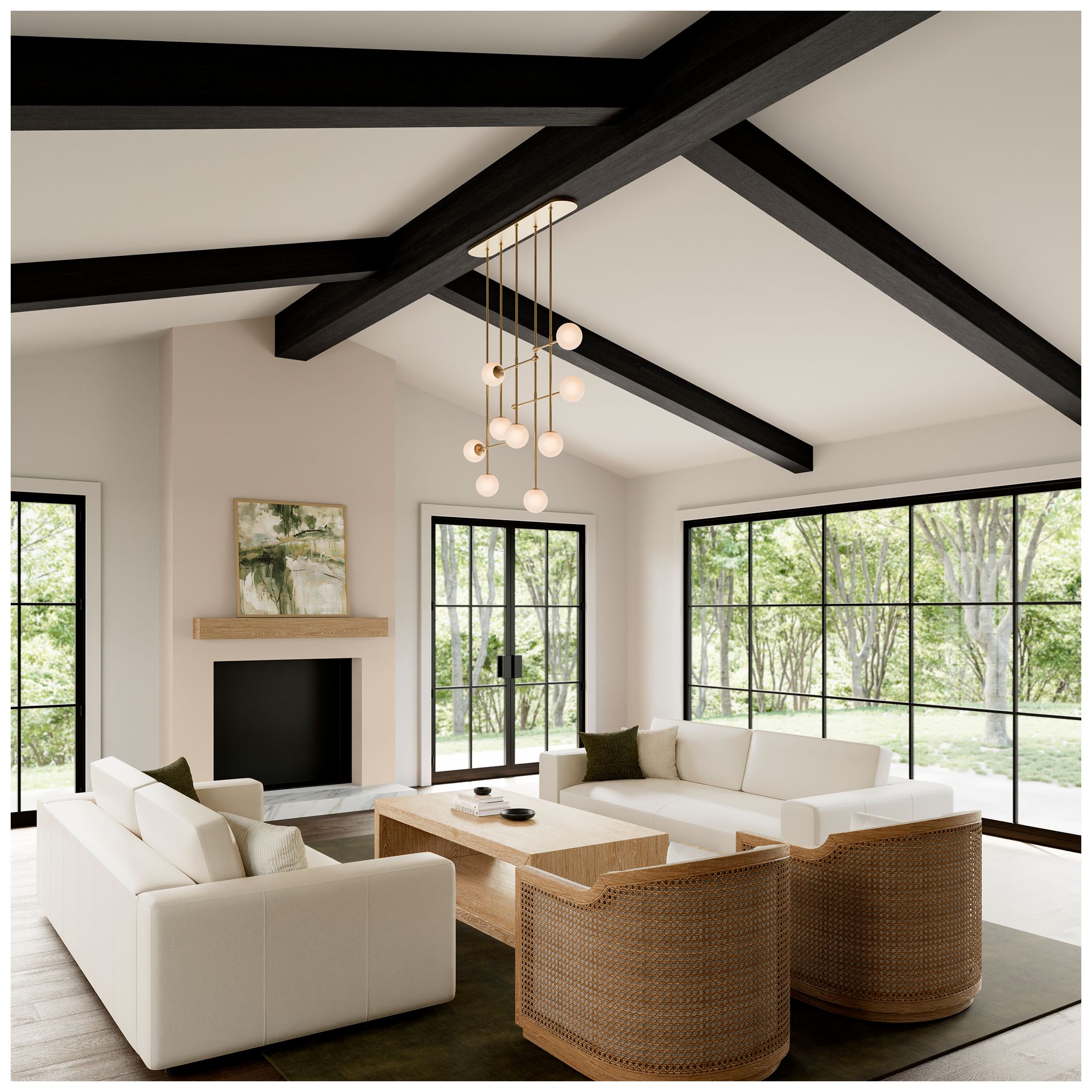 Thumbnail4 of Minka Lavery Ursolus 9-Light 8.75-in Legacy Brass Linear Chandelier more views