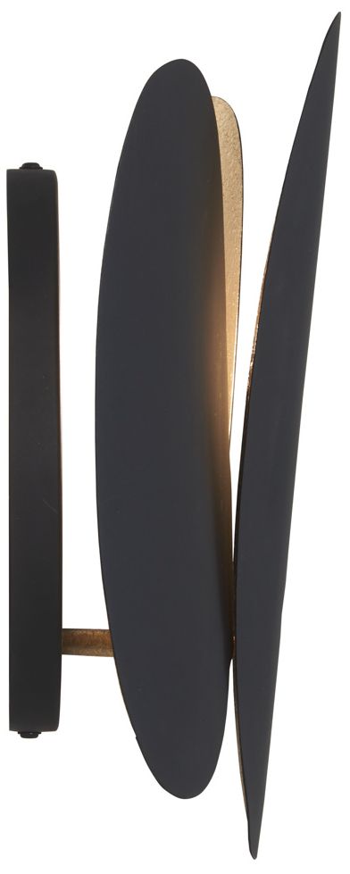 Minka-Lavery Vailen 1-Light Dark Matte Black and Textured Gold Wall Sconce