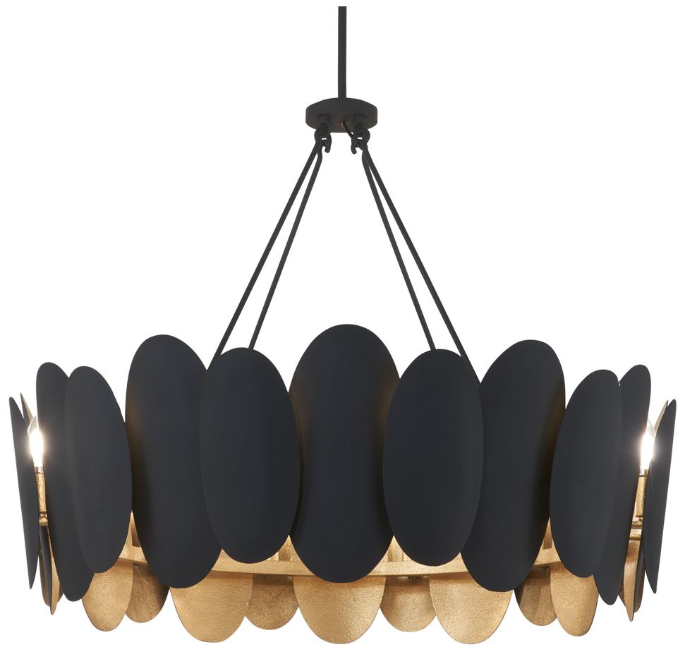 Image 2 Minka-Lavery Vailen 12-Light Dark Matte Black and Textured Gold Pendant