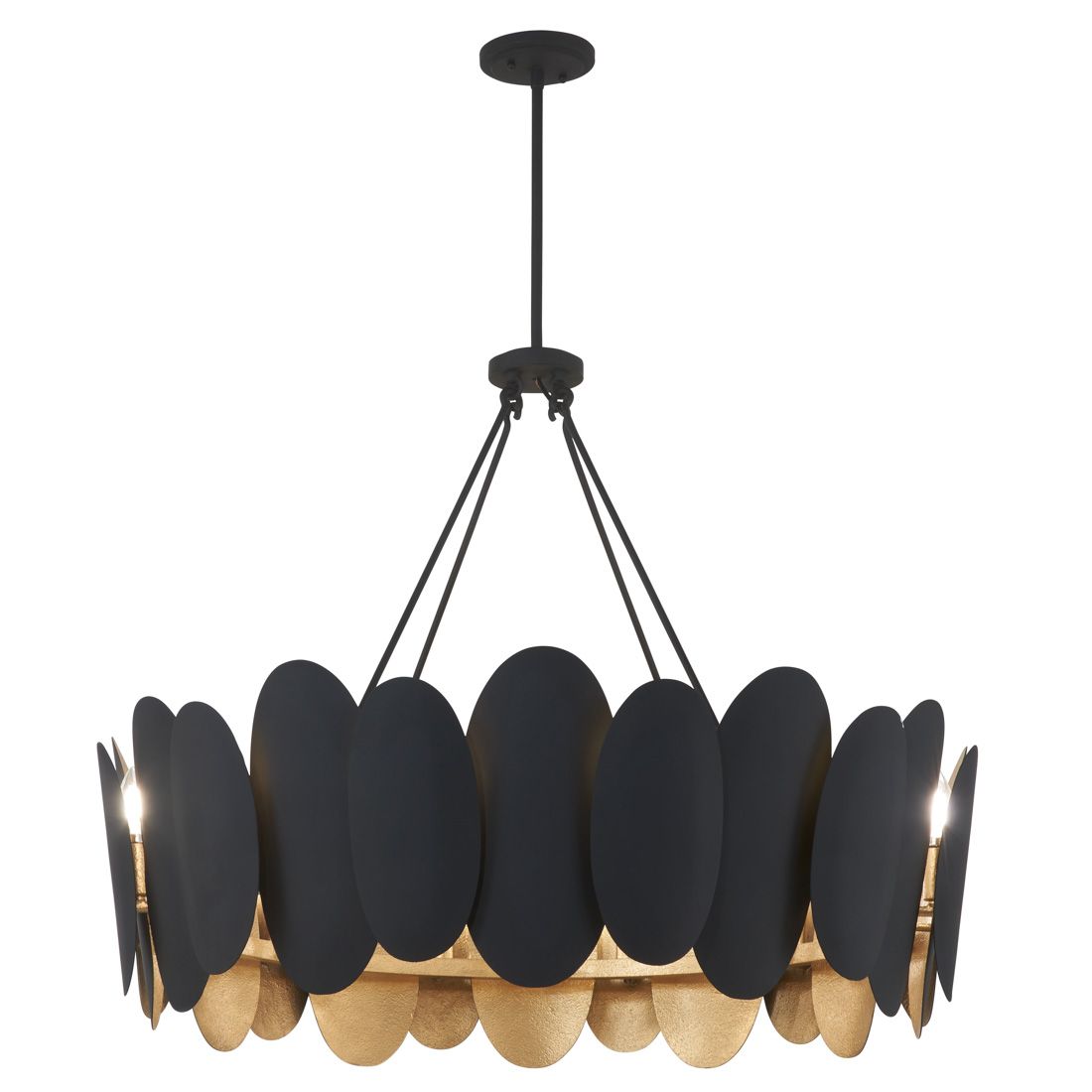 Image 6 Minka-Lavery Vailen 12-Light Dark Matte Black and Textured Gold Pendant more views