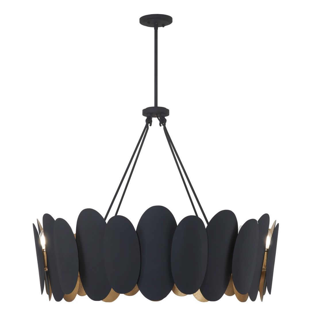 Image 7 Minka-Lavery Vailen 12-Light Dark Matte Black and Textured Gold Pendant more views